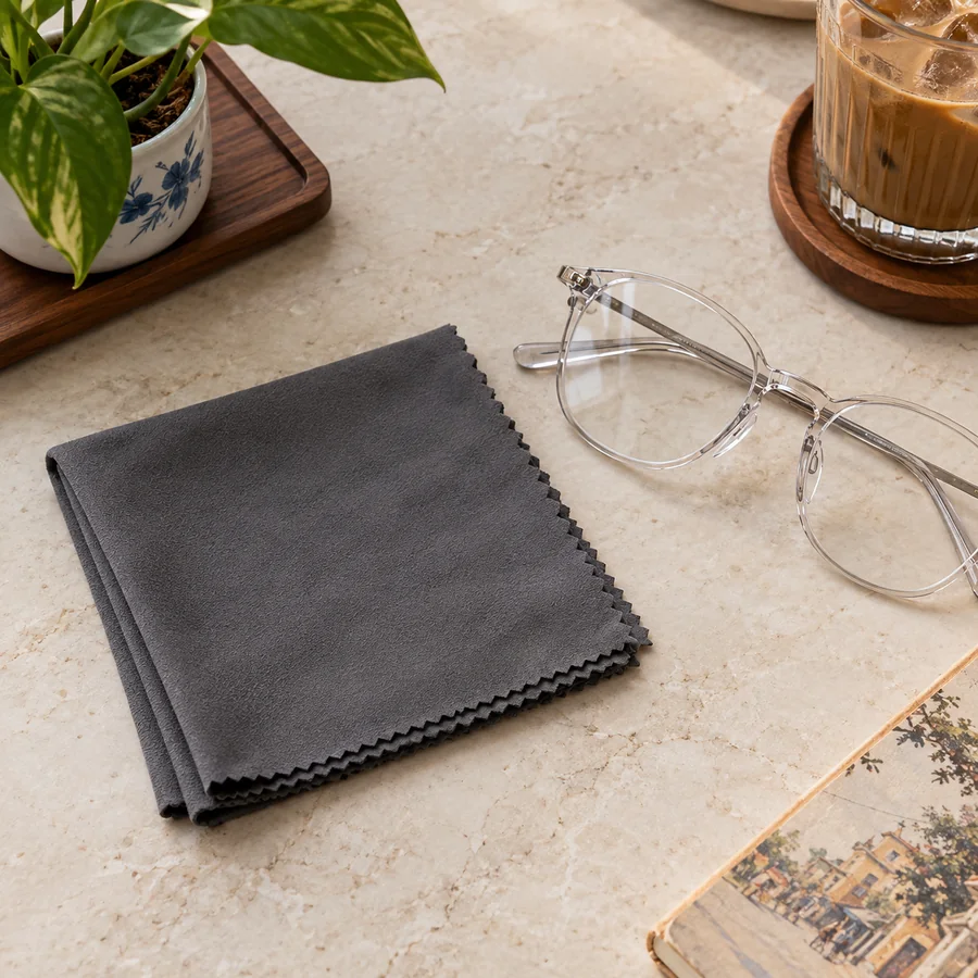 Khăn lau kính microfiber 30 x 30 cm màu xám